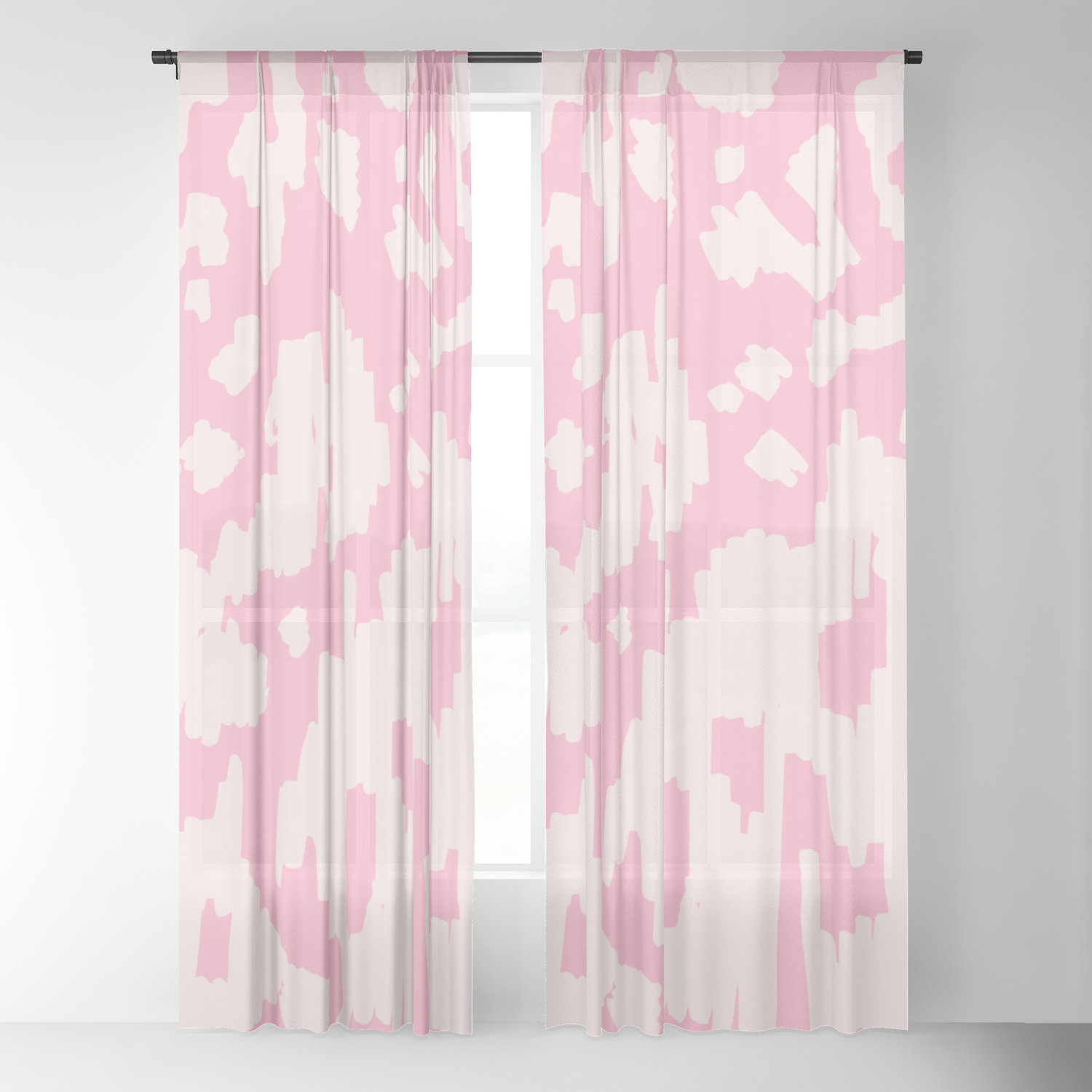 Modern Abstract Ikat Pink P Homedecor Sheer Curtain By Susycosta