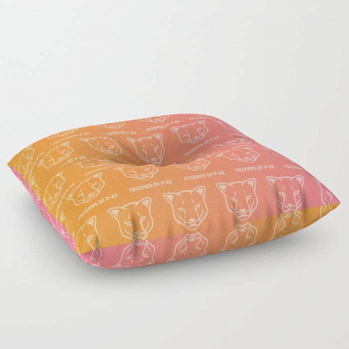 P22 Mountain Lion Pink & Orange Wrapping Paper Floor Pillow