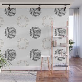 Pale Taupe Gray White Circle Polka Dot Pattern Pairs Dulux 2022 Trending Colour Artist's Brush Wall Mural