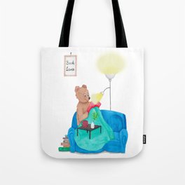 Book Lover Bear - Whimsical Watercolour Illustration Tote Bag