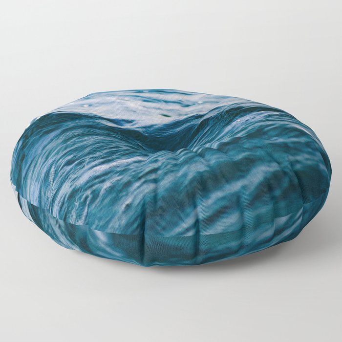 Blue Ocean Waves Floor Pillow