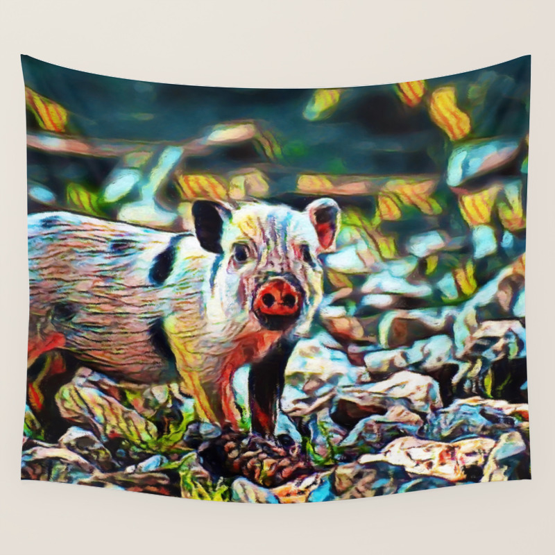 Old Spots Piglet Painting Wall Tapestry By Rustytaylor Society6