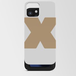 x (Tan & White Letter) iPhone Card Case
