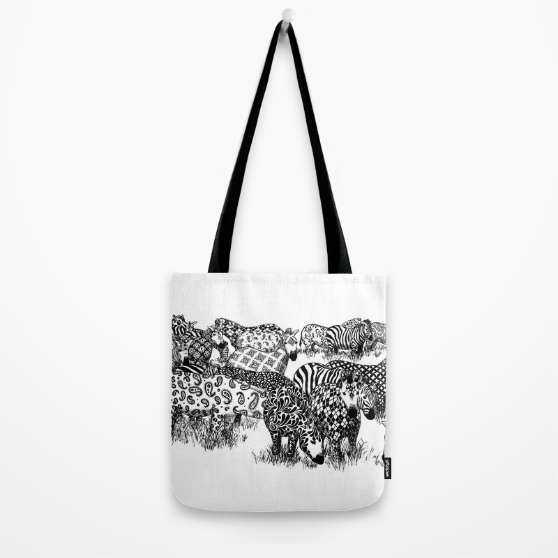 zebra print tote bag