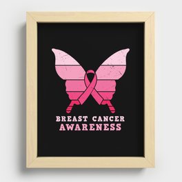 Breast Cancer Awareness Butterfly Recessed Framed Print