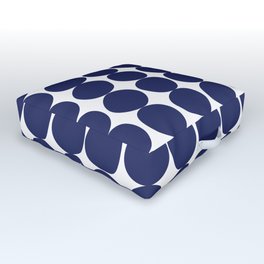 Midcentury Modern Dots Navy Outdoor Floor Cushion