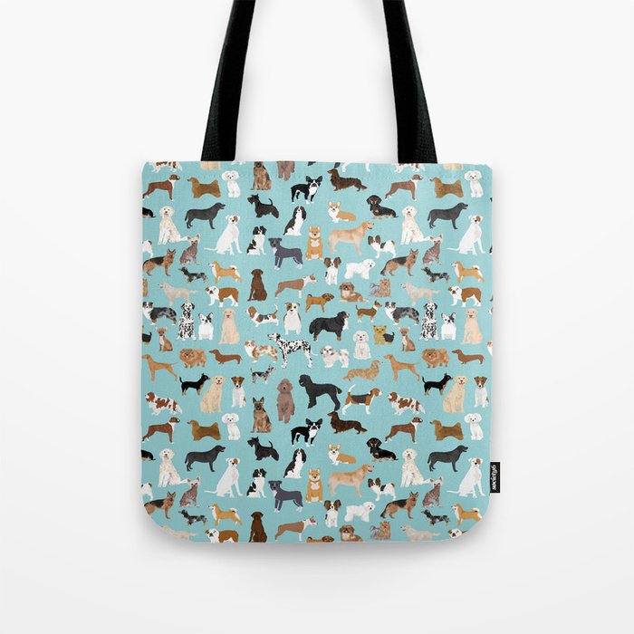 Dogs pattern print must have gifts for dog person mint dog breeds Tote Bag
