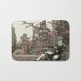 two piece shoot out in neo tokyo... by rmd Bath Mat | Graphic Design 