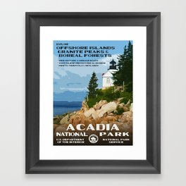 Vintage poster - Acadia National Park Framed Art Print