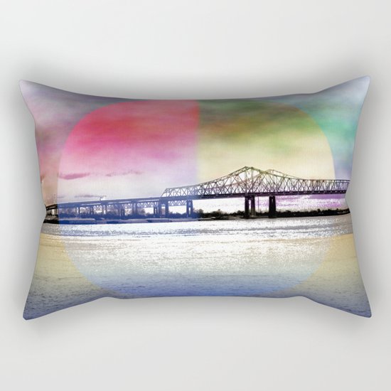 Crescent City Connection Bridge Rectangular Pillow