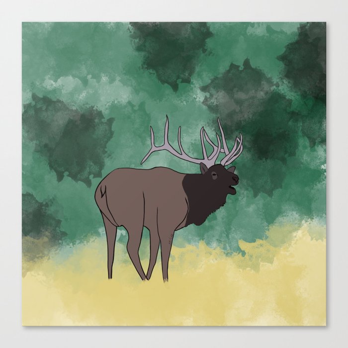 Bull Elk Bugling Canvas Print