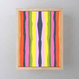 Cheerful Spring Stripes Retro Abstract Framed Mini Art Print