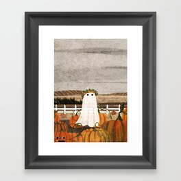 There's a Ghost in the Pumpkins Patch Again... Framed Art Print