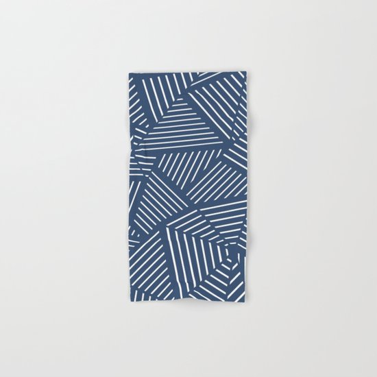 Abstraction Linear Zoom Navy Hand & Bath Towel