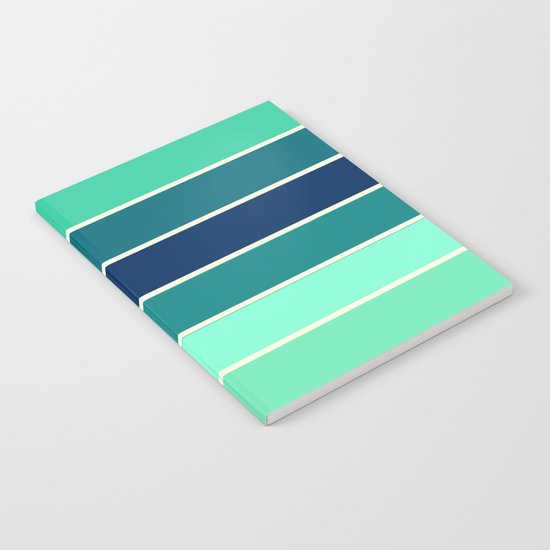 Stripes Aqua & Teal Notebook