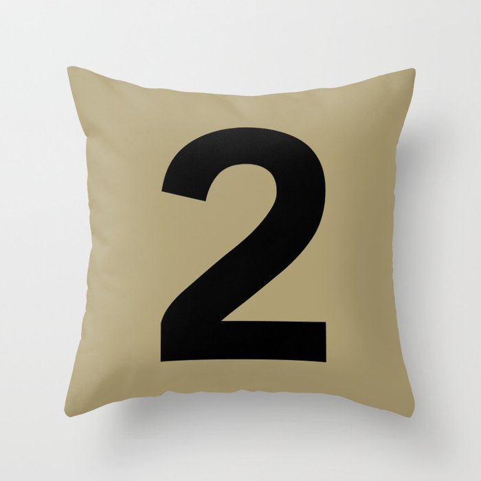 Number 2 (Black & Sand) Throw Pillow