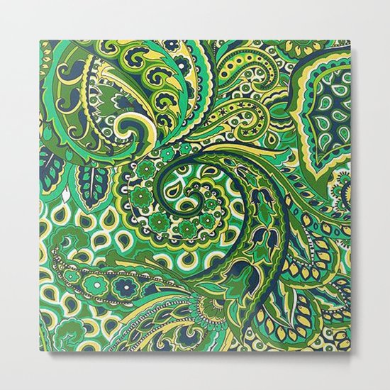 Floral Paisley Pattern 04 Metal Print