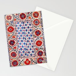 Kermina Nim Suzani  Antique Uzbekistan Embroidery Print Stationery Card