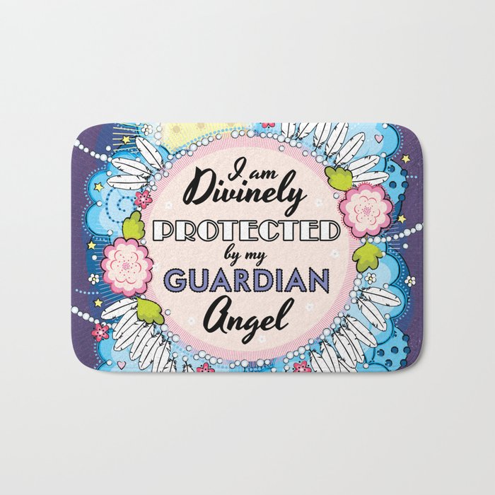 I am Divinely Protected by my Guardian Angel - Affirmation Bath Mat