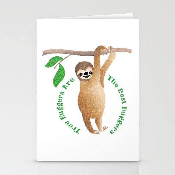 Tree Hugger Sloth Stationery Cards