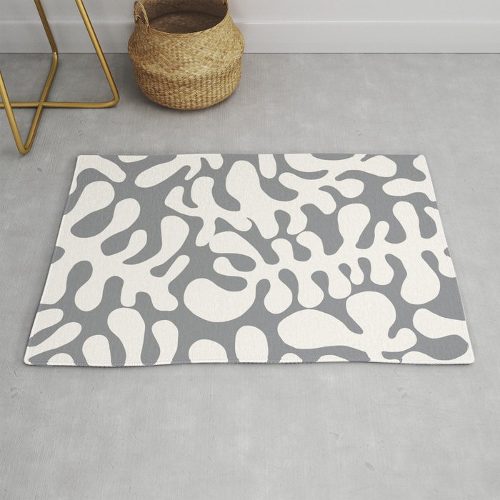 White Matisse cut outs seaweed pattern 10 Rug