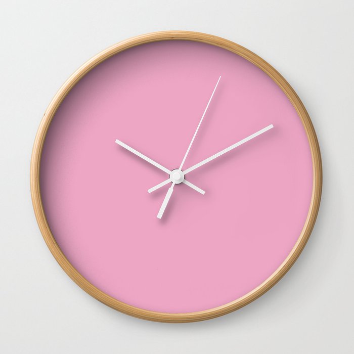 Metallic Pink - solid color Wall Clock