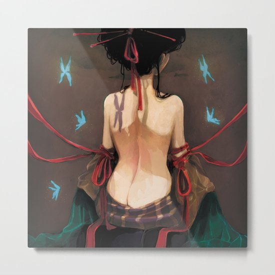 Geisha de dos. Metal Print