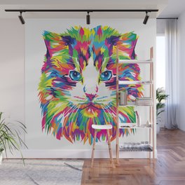 Rainbow Cat Wall Mural
