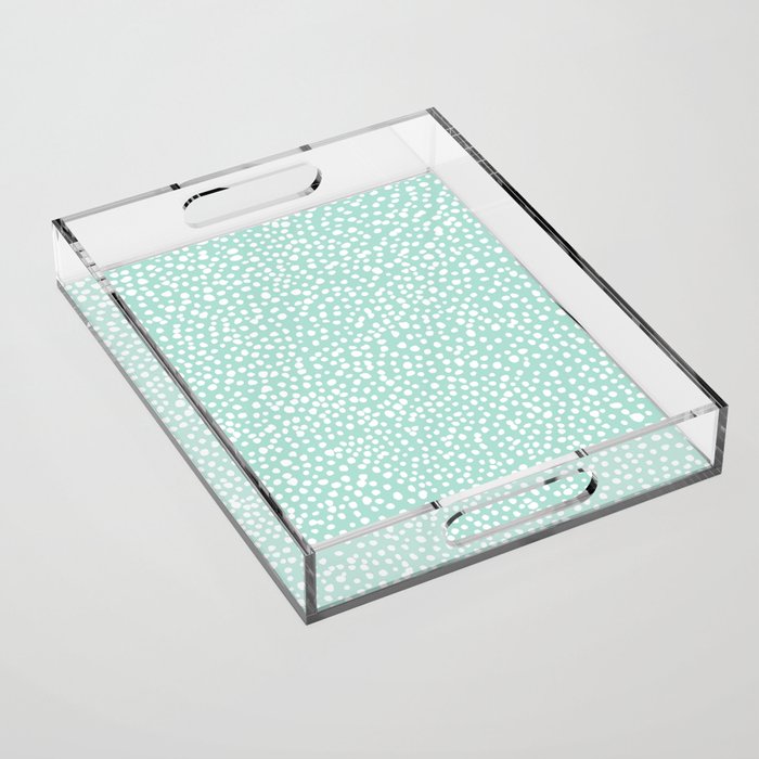 Aqua Mint Animal Dots Acrylic Tray