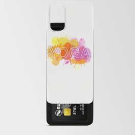 YOGA typography short quote in colorful watercolor paint splatter warm scheme Android Card Case