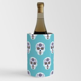 Día de Muertos • Mexican Sugar Skull – Baby Blue Palette Wine Chiller