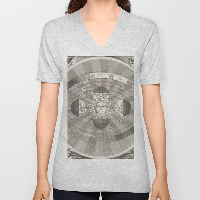 Antique Astronomy V Neck T Shirt