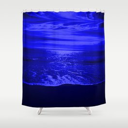 Bright Reflections Night Seascape Shower Curtain