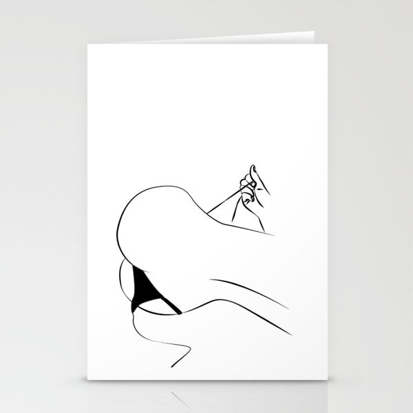 Lady Stripping Down Stationery Cards