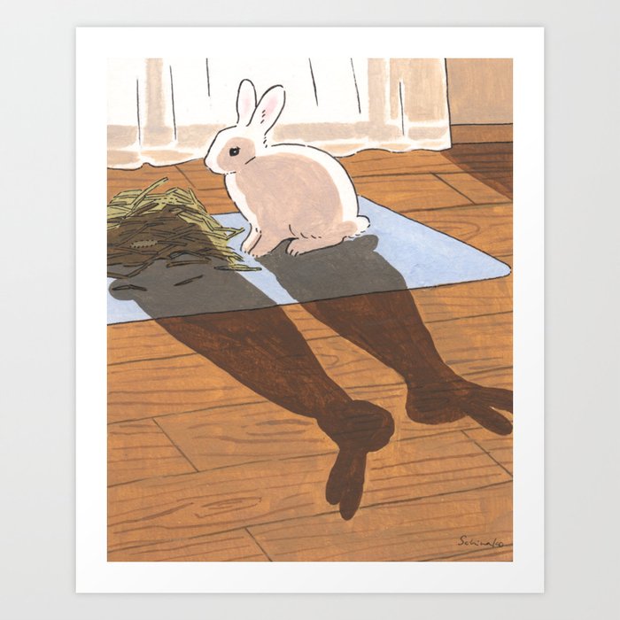 Shadow of the rabbit which went to the moon Art Print