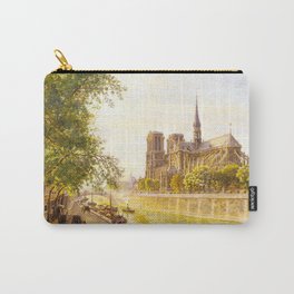 L'lle de la Cite and the Cathedral of Notre Dame, Paris from Quai Montebello by Firmin Girard Carry-All Pouch