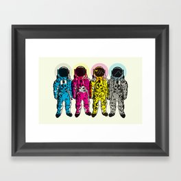 CMYK Spacemen Framed Art Print