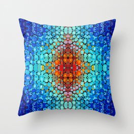Inner Vision - Colorful Spiritual Abstract Art By Sharon Cummings Throw Pillow