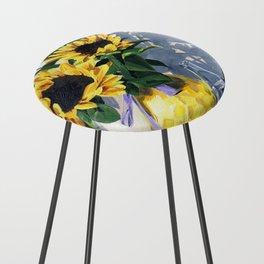 Painted Sunflowers by Amy Herman Counter Stool