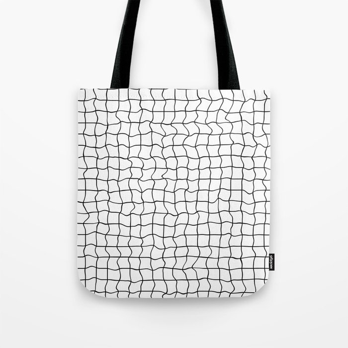 Black minimal geometrical liquid square pattern Tote Bag