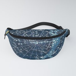 1900 Star Constellation Map - Chart Vintage Poster Fanny Pack