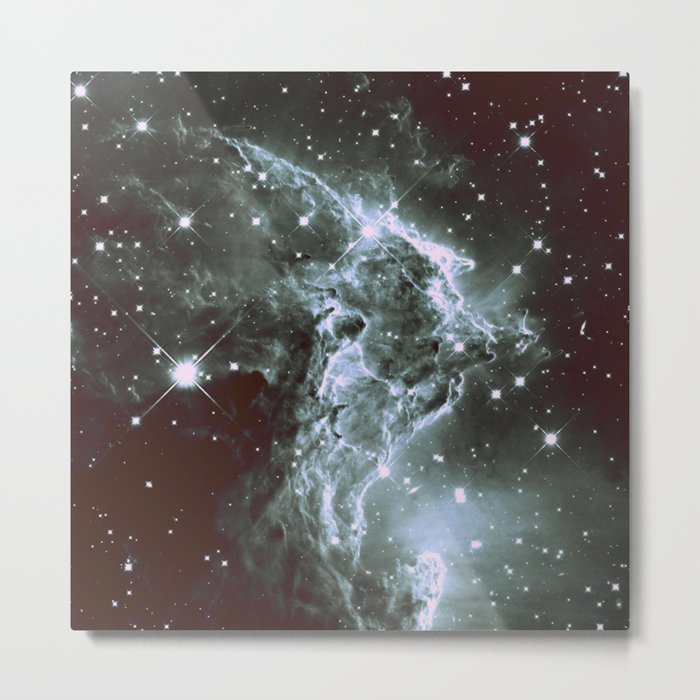 Steel Blue Galaxy : Monkey Head Nebula Metal Print