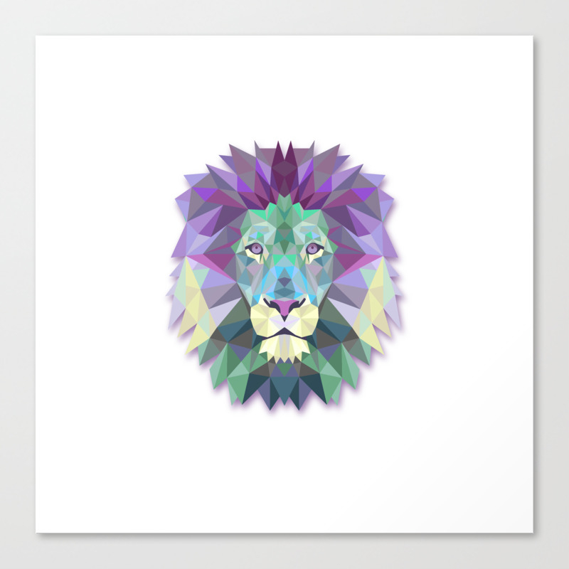 Polygon Lion Head Canvas Print By Misomiso Society6