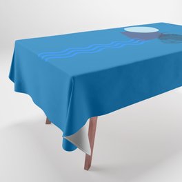 Blue Aquarium modern abstract illustration  Tablecloth