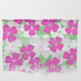 70’s Palm Springs Desert Flowers Hot Pink  Wall Hanging