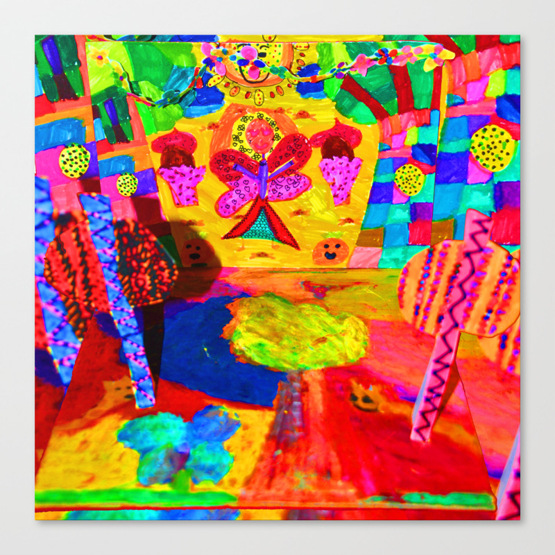 Colorful Feast Kids Painting Canvas Print By Azima Society6