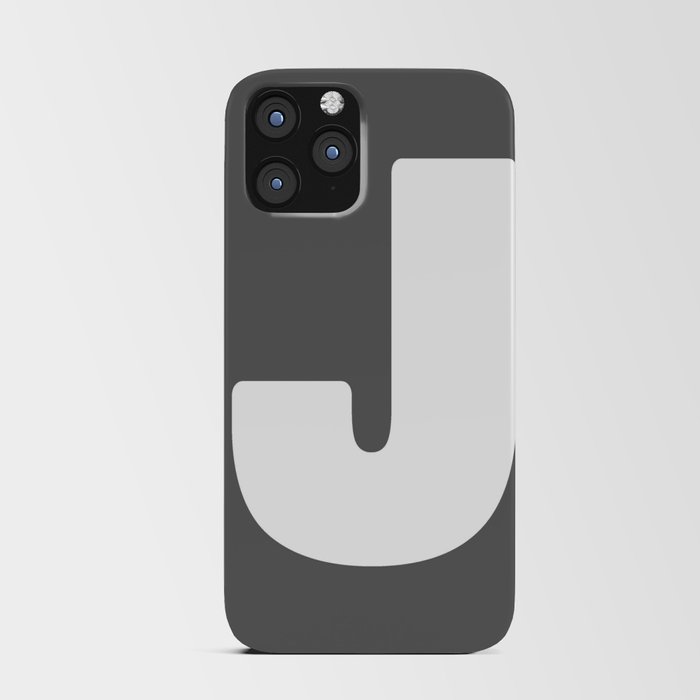 J (White & Grey Letter) iPhone Card Case