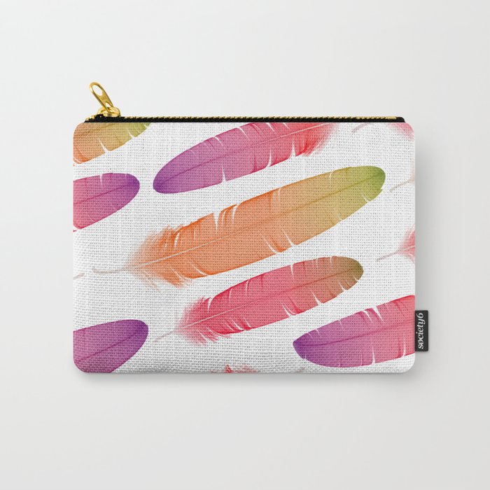 Colorful seamless feather vector pattern Carry-All Pouch