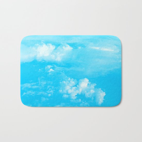 Aerial Turquoise Clouds Bath Mat