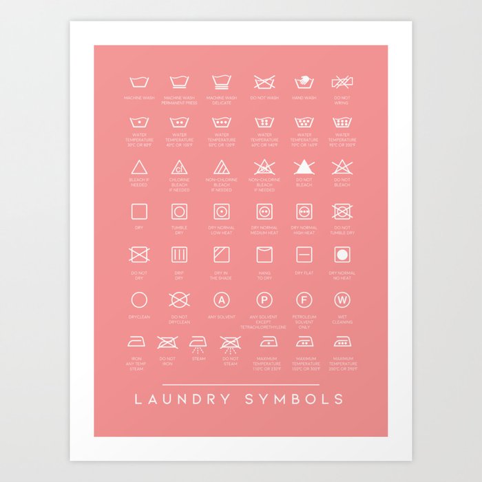 Laundry Guide Care Pink Art Print